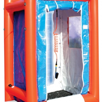 Inflatable decontamination shower