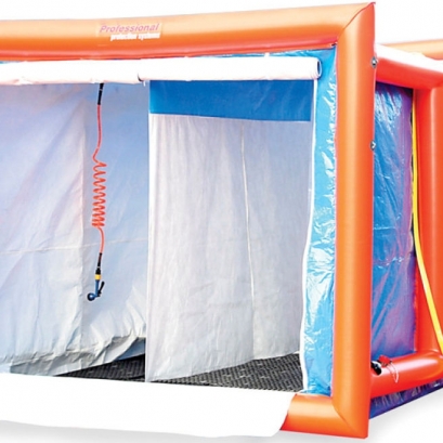 Inflatable decontamination shower