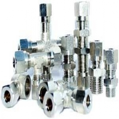 Nickel plated brass pneumatic cutting ring fitting