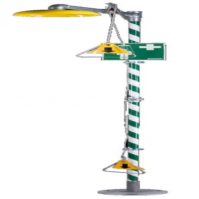 Pedestal safety shower