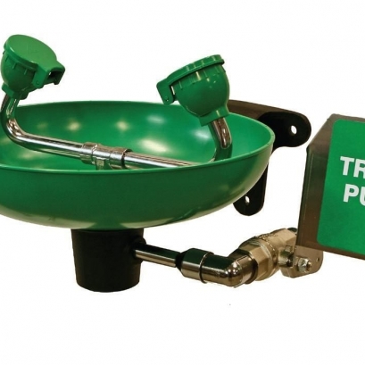 Plastic wall mount safety eyewash station