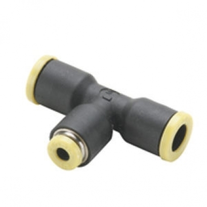 Polymer push-in fitting for compressed air