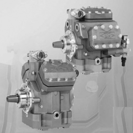 Open refrigeration compressor for refrigerated transport