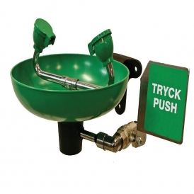 Plastic wall mount safety eyewash station