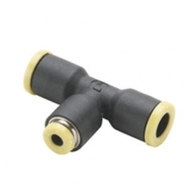Polymer push-in fitting for compressed air